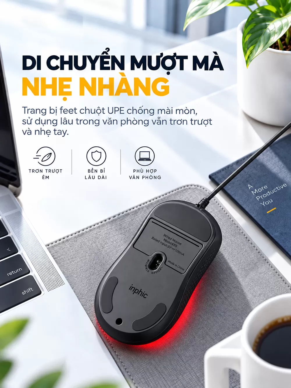 Chuột chơi game có dây inphic® B5