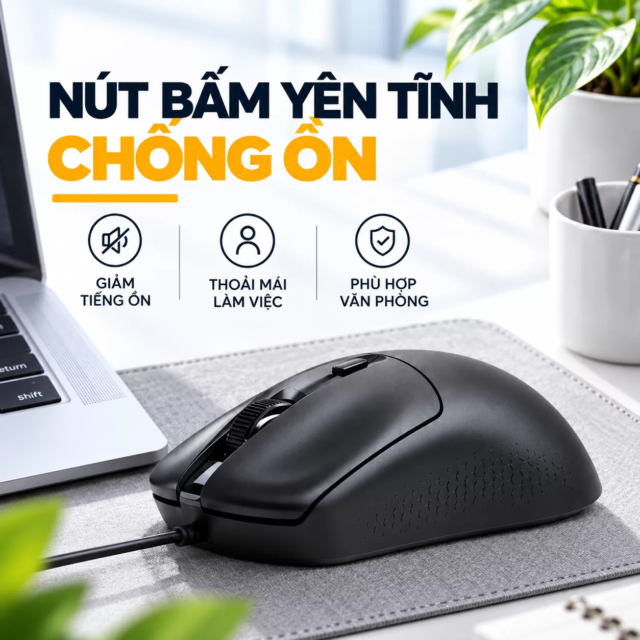 NÚT BẤM YÊN TĨNH – TẬP TRUNG LÀM VIỆC
