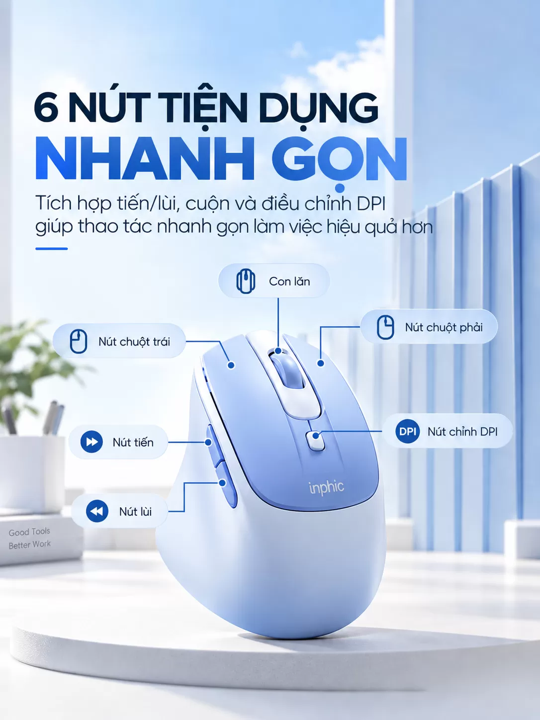 Chuột chơi game không dây inphic® M2Pro