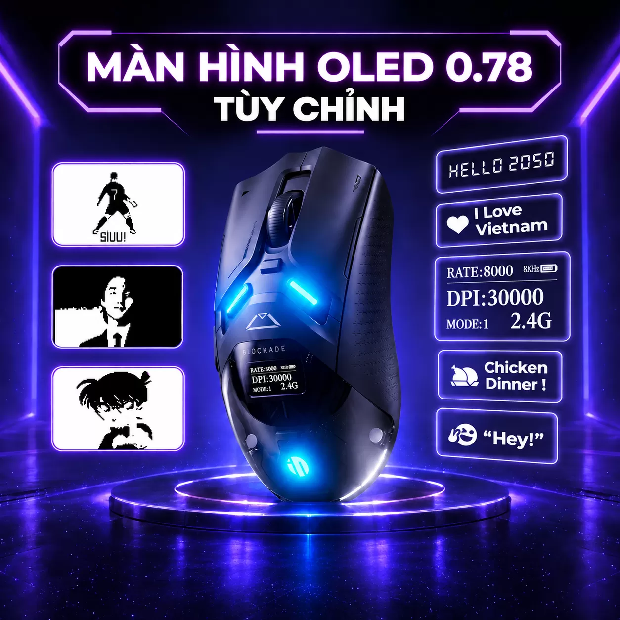 Màn hình OLED 0.78 inch – Cá nhân hóa trực quan
