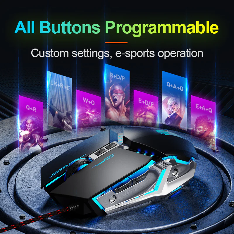 Chuột chơi game cơ học có dây inphic® W2