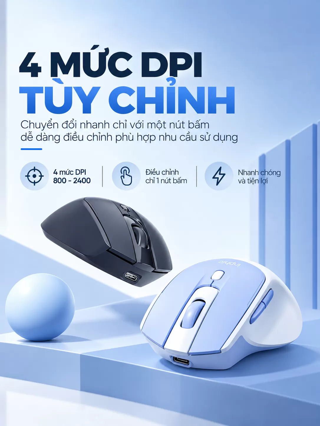 Chuột chơi game không dây inphic® M2Pro