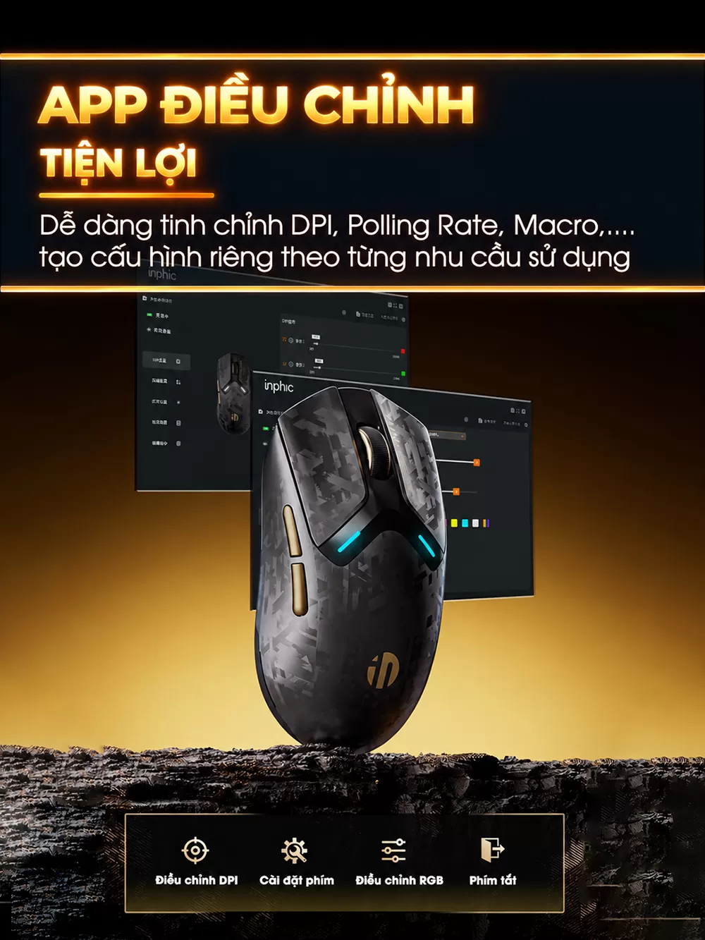 Chuột chơi game không dây inphic® YUN