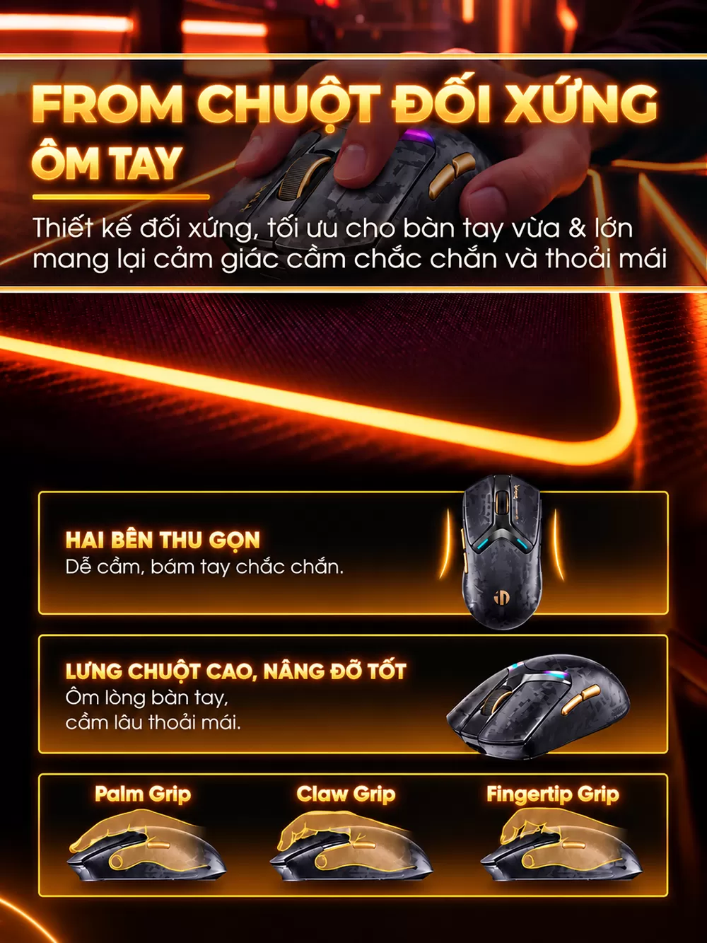 Chuột chơi game không dây inphic® YUN