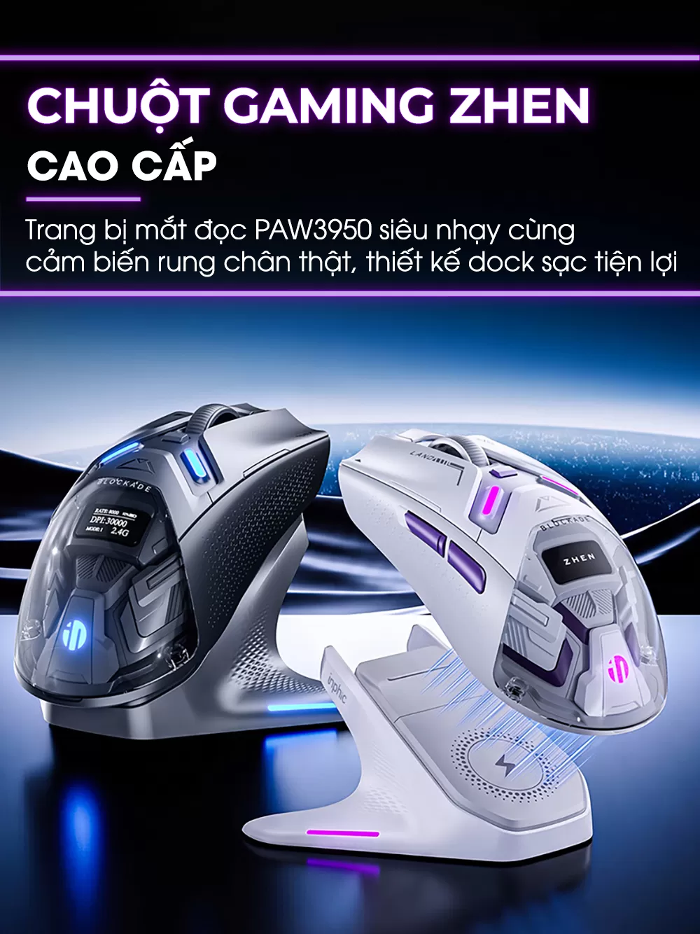 Chuột chơi game không dây inphic® ZHEN