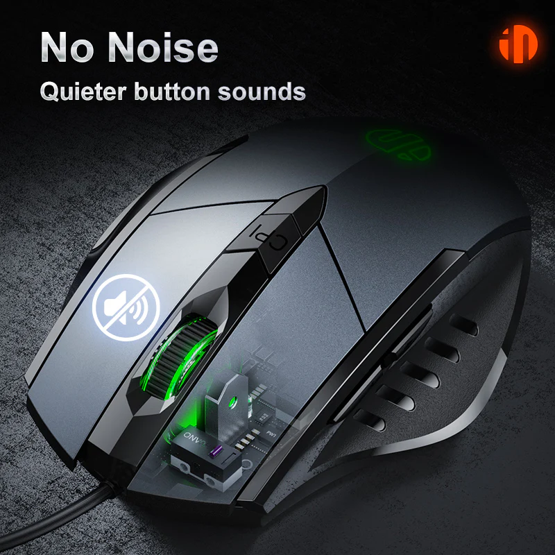 Chuột chơi game có dây inphic® W1 silent click