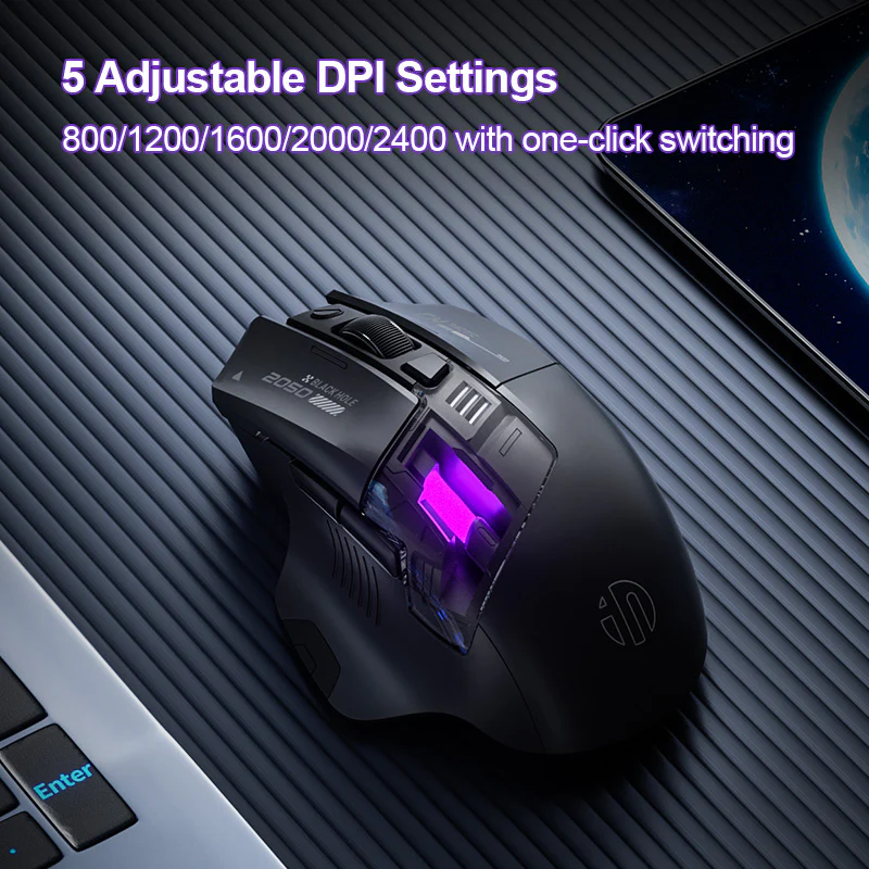 Chuột không dây INPHIC A9 Explorer V2 Bluetooth và 2.4G