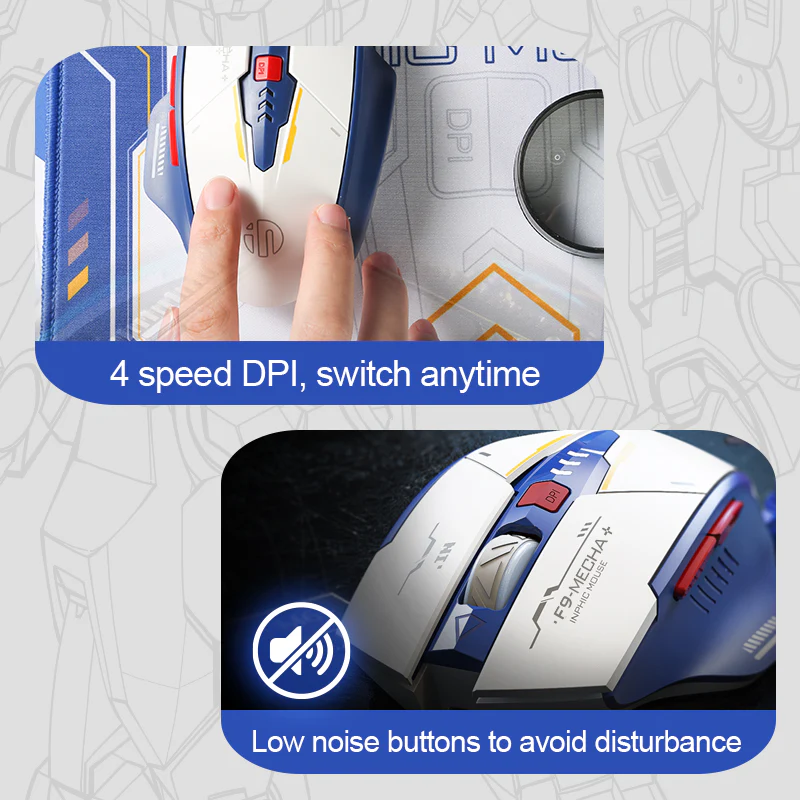 Chuột văn phòng không dây inphic® F9 2.4G với chức năng nhấp chuột im lặng