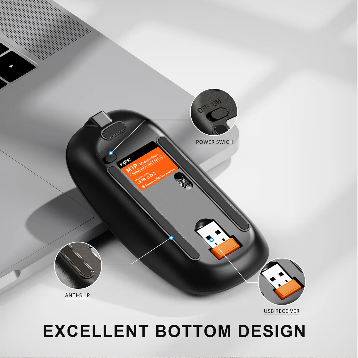 Chuột không dây siêu mỏng inphic® M1P 2.4G